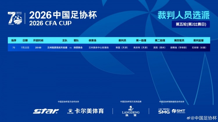 足协杯第五轮韩磊主哨兰州陇原竞技vs陕西联合 无VAR 足协杯第五轮韩磊主哨兰州陇原竞技vs陕西联合 无VAR