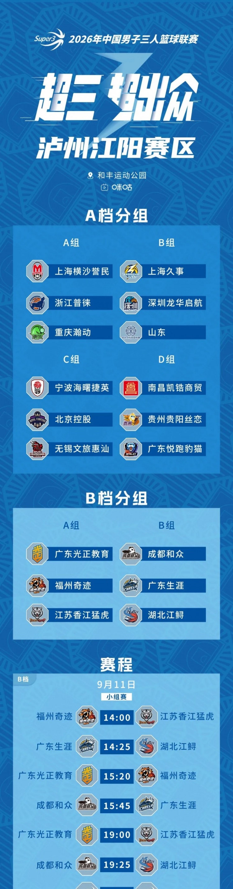 泸州江阳大区赛赛程丨赛程发布!群雄逐鹿蓄势待发