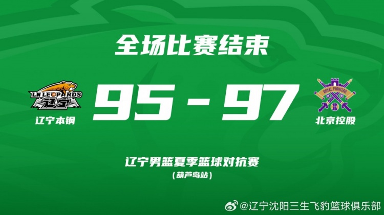 2026辽宁男篮夏季对抗赛葫芦岛站 !辽篮95:97惜败北控!